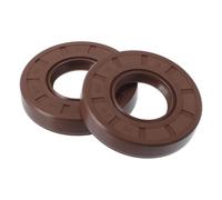 VekAuto Universal Oil Seal TC Double Lip W Steel Spring Seal Ring Rotary Shaft Seal 25x52x10mm High Pressure FKM Rubber Brown 2 Pcs