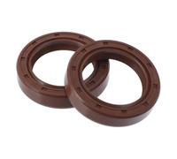 VekAuto Universal Oil Seal TC Double Lip W Steel Spring Seal Ring Rotary Shaft Seal 35x50x10mm High Pressure FKM Rubber Brown 2 Pcs
