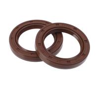 VekAuto Universal Oil Seal TC Double Lip W Steel Spring Seal Ring Rotary Shaft Seal 35x50x7mm High Pressure FKM Rubber Brown 2 Pcs