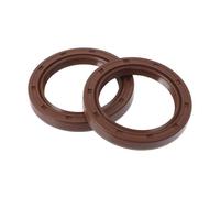 VekAuto Universal Oil Seal TC Double Lip W Steel Spring Seal Ring Rotary Shaft Seal 38x52x7mm High Pressure FKM Rubber Brown 2 Pcs