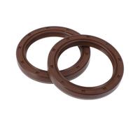 VekAuto Universal Oil Seal TC Double Lip W Steel Spring Seal Ring Rotary Shaft Seal 42x55x7mm High Pressure FKM Rubber Brown 2 Pcs