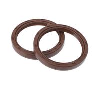 VekAuto Universal Oil Seal TC Double Lip W Steel Spring Seal Ring Rotary Shaft Seal 45x55x7mm High Pressure FKM Rubber Brown 2 Pcs