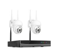 VEKELETE 3/5MP WiFi CCTV IP Camera Security System Kit Night Vision Automatic Tracking Two-way Audio 16CH NVR Surveillance System(None,3MP PTZ 2 Cameras)
