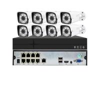 VEKELETE 4MP H.265 Video Surveillance POE Camera System Kit Face Detection 4CH/8CH IP Security NVR Set Waterproof Metal Case CCTV Camera(2T,4 cameras add NVR)