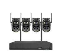 VEKELETE 8CH Wifi NVR Kit Outdoor Smart Wifi Security CCTV Camera Dual Screens 8MP 4K Video Surveillance CCTV System For Home(3T(户外运动),4 CAMERA 8CH NVR_US PLUG)