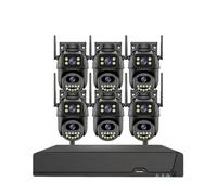 VEKELETE 8CH Wifi NVR Kit Outdoor Smart Wifi Security CCTV Camera Dual Screens 8MP 4K Video Surveillance CCTV System For Home(500g,6 CAMERA 8CH NVR_EU PLUG)