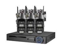 VEKELETE 8MP 4K PTZ Security Wifi Cameras System Kit Human Detection Audio Alarm Record 10CH POE NVR CCTV Outdoor Home Video Surveillance(2T,10CH NVR 6CAMERA_EU PLUG)