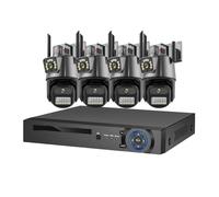 VEKELETE 8MP 4K PTZ Security Wifi Cameras System Kit Human Detection Audio Alarm Record 10CH POE NVR CCTV Outdoor Home Video Surveillance(4T,10CH NVR 4CAMERA_EU PLUG)
