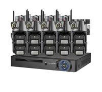 VEKELETE 8MP 4K PTZ Security Wifi Cameras System Kit Human Detection Audio Alarm Record 10CH POE NVR CCTV Outdoor Home Video Surveillance(2T,10CH NVR 10CAMERA_US PLUG)