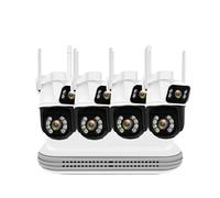 VEKELETE 8MP PTZ WIFI Camera Kit Dual Lens PTZ IP Camera Smart Home Night Vision NVR Outdoor 8CH CCTV Camera System(None,NVR WITH 4PCS CAMERA_EU PLUG)