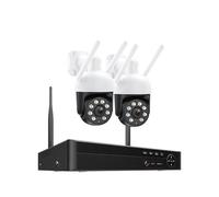VEKELETE H.265 8CH 4MP Video Surveillance System Set PTZ Security Camera Wifi NVR Kit Auto Tracking 2 Way Audio(1T,8CH NVR 2 Camera)