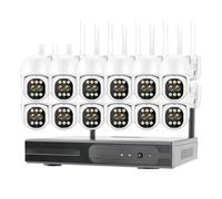 VEKELETE Smart 16CH WiFi NVR Kit 8MP Dual Lens 10X Zoom WiFi Security IP Camera Outdoor CCTV Surveillance System Motion Detection(None,16CH NVR 12 CAMERA_EU PLUG)