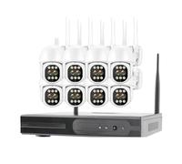 VEKELETE Smart 16CH WiFi NVR Kit 8MP Dual Lens 10X Zoom WiFi Security IP Camera Outdoor CCTV Surveillance System Motion Detection(None,16CH NVR 8 CAMERA_US PLUG)