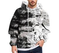 Vekewsap Hoodie Men's Oversize 3D Print Hoodie Graffiti Tie Dye Pullover Sweatshirt Y2K Hoodie Men's Hoodie with Pockets Sweat Jacket Fashionable Streetwear Clothes Jumper, White, 4XL