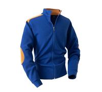 Vekewsap Jacquard Men's Stand-Up Collar Cardigan with Zip Transition Jacket Autumn Winter Trench Coat Warm Pullover Sweatshirt Business Jacket Costume Jacket, blue, S