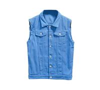 Vekewsap Jeans Vest Men's Sleeveless Denim Vest Casual Motorcycle Vest Biker Vest Summer Casual Vest Fishing Vest Denim Coat Sleeveless Denim Jacket Retro Gilet Cowboy Jacket, 01 Blue, L