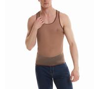 Vekewsap Mesh Top Men's Transparent Mesh Undershirt Summer Crew Neck T Shirt Tank Tops Cool Sexy Muscle Shirt Fishnet Tank Top Mesh Shirt Transparent Mesh Shirt Breathable Underarm Shirt, coffee, S