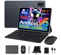 VekfulPC Tablet 10 Inch Android 15, Android Tablet with Pen and Keyboard, Gemini Ai 2.0, 24GB +256GB/2TB, 8MP AI Camera, Widevine L1, Fast Charge, Red