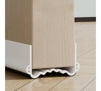 Veki 100cm Cutable Draught Excluder for Bottom of Doors, PVC Double-Sided Draft Excluder for Doors, Noise Blocker Door Draft Excluder, Under Door Draft Stopper for Energy Saving (Wide 3.5-5cm, White)