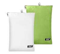Veki 2PCS Large Travel Laundry Bags, Waterproof Storage Bags with Zippers and Handles, Washable Wet and Dry bags for Clothes, Essential for Vaction/Camping/Gym/Swimming/Dorm life (White & Green, XL)