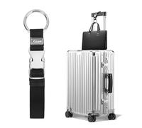 Veki Add a Bag Luggage Strap Jacket Gripper, Heavy Duty Travel Clip for Carry-on Bags, Adjustable Bag Straps Holder with Buckle, Baggage Suitcase Belts Travel Accessories (Black)