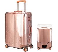 Veki Clear Protective PVC Suitcase Cover with Zip, Waterproof Dustproof Luggage Cover Protector Bag, Trolley Case Cover Protect Suitcase from Scratch for Travel Accessories (Full Enclosure, 22inch)