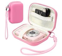 Veki Digital Camera Case Compatible with KODAK PIXPRO FZ45-BK 16MP Vlogging/ RX100 VII/VAHOIALD FHD 1080P/ SX740/ Sony ZV-1, Compact Digital Camera Bag with Lanyard (Rosered)