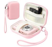 Veki Digital Camera Case Compatible with KODAK PIXPRO FZ45-BK 16MP Vlogging/ RX100 VII/VAHOIALD FHD 1080P/ SX740/ Sony ZV-1, Compact Digital Camera Bag with Lanyard (Pink)