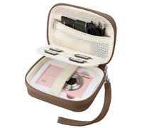 Veki Digital Camera Case for Kodak PIXPRO FZ45/FZ55/C1, Compact Camera Bag for Accessories SD Card, Travel Carrying Storage Pouch for Sony/Casio/Canon IXUS/Panasonic/IXNAIQY/EJXHKNF/QIVORO(Brown)