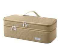 Veki Double-Layer Travel Case Compatible with Dyson Airwrap/for Shark FlexStyle Air Styling & Drying/Curling Iron/, Hair Dryer Carrying Bag Storage Organizer Bag for Shark Flexstyle Attachment (Khaki)