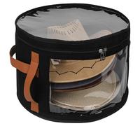 Veki Hat Organizer, Hat Box for Women Storage, Large Clear Felt Hats Box, Wide Brim Cowboy Hats Storage Boxes for Men, Round Brim Cap Boxes With Dustproof Lid for Travel and Wardrobe (Black)