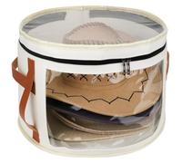 Veki Hat Organizer, Hat Box for Women Storage, Large Clear Felt Hats Box, Wide Brim Cowboy Hats Storage Boxes for Men, Round Brim Cap Boxes With Dustproof Lid for Travel and Wardrobe (White)