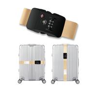 Veki Luggage Straps with TSA Approved Lock, Luggage Strap Belt for Suitcase 20 to 32 Inch, Adjustable Suitcase Strap with Luggage Label, Personalised Packing Straps Travel Accessories (Khaki)