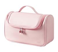 Veki Travel Carrying Case for Dyson Airwrap Styler and Shark Flexstyle, Portable Travel Storage Bag for Dyson Supersonic, Hanging Storage Organizer Bag for Hair Dryer and Attachments (Pink)