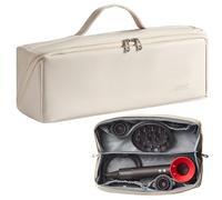 Veki Travel Storage Case for Dyson Airwrap Styler, Large Opening Travel Storage Bag Compatible for Shark Flexstyle Air Styling & Drying System, Portable Carrying Organizer for Hair Curler (Off-White)