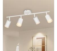 VEKIDOT LED Ceiling Light 4 Way Rotatable - Light Fittings Ceilings White with GU10 Socket - Modern Spot Lights Ceiling Bar - Wall Spotlight for Kitchen Hallway Living Room Bedroom Bulb not Included