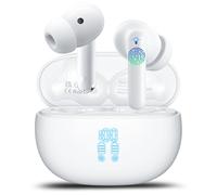 VEKJ AI Language Translation Earbuds Real Time, Supports 164 Languages With AI App, 3-in-1 Bluetooth 5.4 Translator Earbuds with 7 Trans Modes, 42H Translation Device fit Business/Travel, White