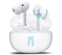 VEKJ AI Language Translation Earbuds Real Time, Supports 164 Languages With AI App, 3-in-1 Bluetooth 5.4 Translator Earbuds with 7 Trans Modes, 42H Translation Device fit Business/Travel, White