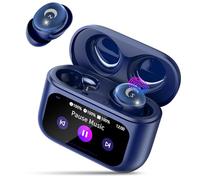 VEKJ Wireless Earbuds with Smart Touch Screen, Mini Sleep Earbuds Bluetooth 5.4 Headphones In Ear with Noise Cancelling Mics, 48Hrs Bass Stereo Ear Buds, 5 EQ Modes/IPX7 Waterproof Earphone Blue(2025)