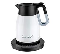 Vektra VEK-1504W Vacuum Insulated Easy Pour Cordless Kettle with Temperature Selection Indicator Gauge, 1.5 Litre, White/Black