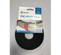 Cablenet 20mm x 330mm 25pcs Roll Velcro One Wrap Strap Black