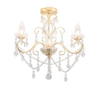 Vela 3 Light Bathroom Ceiling Light Satin Brass Clear IP44 Netlighting Yellow One Size