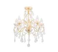 Vela 5 Light Bathroom Ceiling Light Satin Brass Clear IP44 Netlighting Yellow One Size