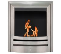 Vela Bio Ethanol Fire in Brushed Steel Acantha Fires & Fireplaces Grey One Size