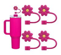 Velaco 4Pcs 0.4in/10mm Diameter Silicone Straw Covers Cap Compatible with Stanley 20 30&40 Oz Cup, Straw Toppers for Stanley 40 Oz Tumbler with Handle, Dust-Proof Straw Caps for Water Bottle