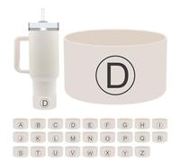 Velaco Initial Letter Protective Silicone Boot for Stanley Quencher H2.0 40 30 20 oz & IceFlow Flip 30 20 oz, BPA Free Anti-Noise Anti-Scratch, Tumbler Protector Sleeve Cover Boot
