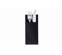 VelaHub Soft Point 50 Cutlery Napkins Disposable Napkins, 32 x 38 cm, Black