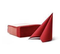 VelaHub Soft Point 50 High-Quality Disposable Napkin 38 x 38 cm 1/4 Fold Burgundy