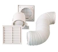 Velair EVEAQA100T001 Aquila Air Extractor Fan Shower Kit Timer 100mm White