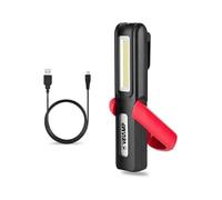 Velamp 2 in1 Work Light, Rechargeable: COB 3W high Power Torch. Multifunction. with Magnet and Hook, Red